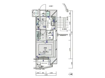 メインステージ川崎クロシアII(1K/9階)の間取り写真
