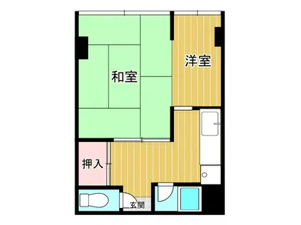 第一銭辰ビル(1DK/2階)の間取り写真