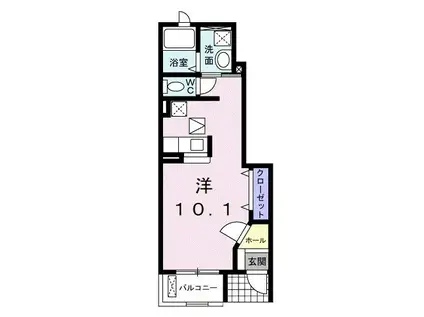 サニーライツI(ワンルーム/1階)の間取り写真