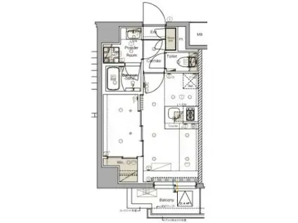 シーフォルム押上(1DK/3階)の間取り写真