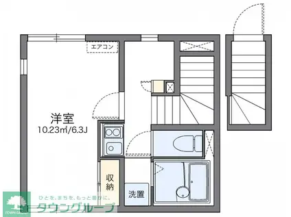 レオネクストシオン北沢(1K/2階)の間取り写真