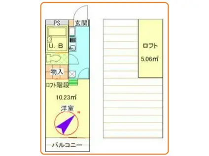 エクセレントルームI(1K/2階)の間取り写真