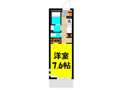 スクエア与野(1K/2階)の間取り写真