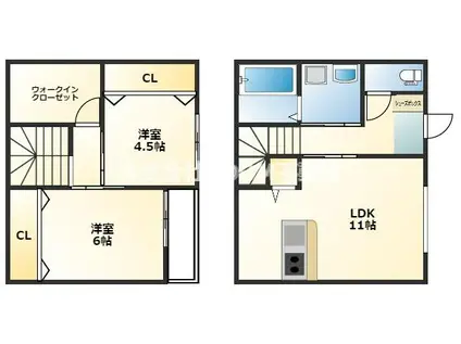 PARK HOUSE(2SLDK/1階)の間取り写真
