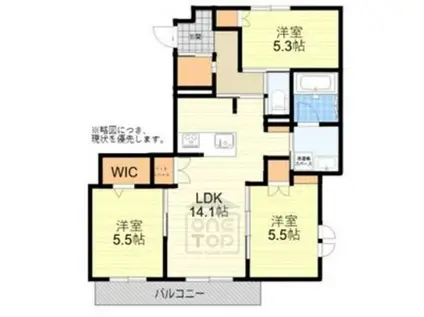 ヘーベルメゾン千里園(3LDK/2階)の間取り写真