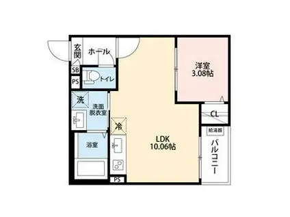 GRANDBLUE INAEIII(1LDK/1階)の間取り写真