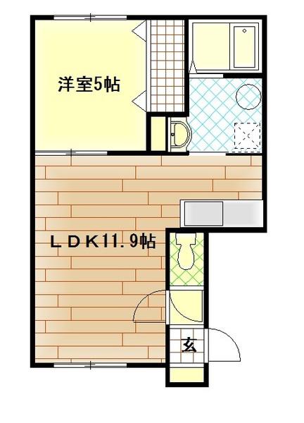ATEENAI(1LDK/2階)の間取り写真