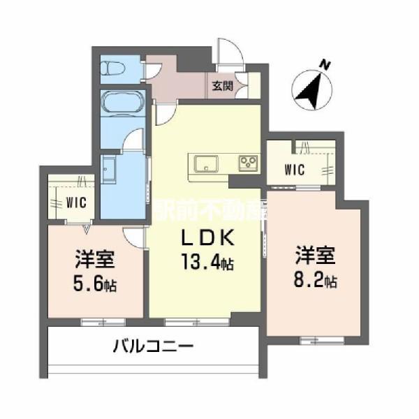 シャーメゾン上大利レジデンス(2LDK/2階)の間取り写真