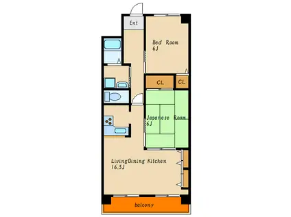 グランプレステージ明石西II(2LDK/8階)の間取り写真