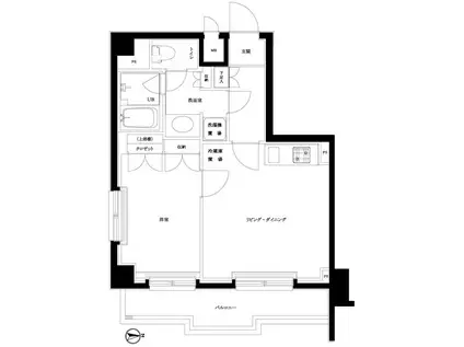 ルーブル飯田橋(1LDK/5階)の間取り写真