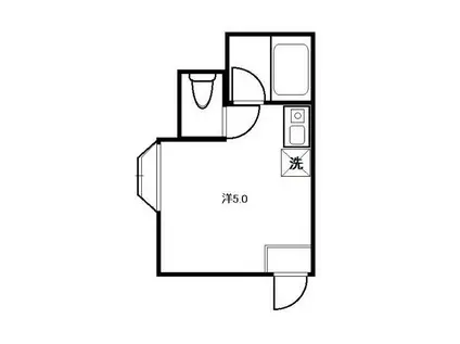 メゾンギュース(ワンルーム/2階)の間取り写真