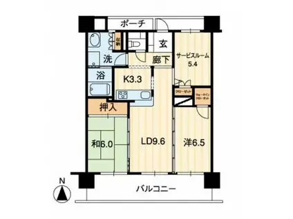 アルファステイツ倉敷駅前(2SLDK/3階)の間取り写真