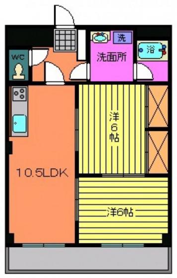 サンリット船本(2LDK/3階)の間取り写真