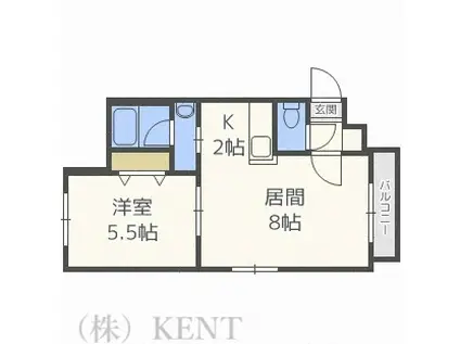 ノヴァ二十四軒NOVA24軒(1LDK/3階)の間取り写真