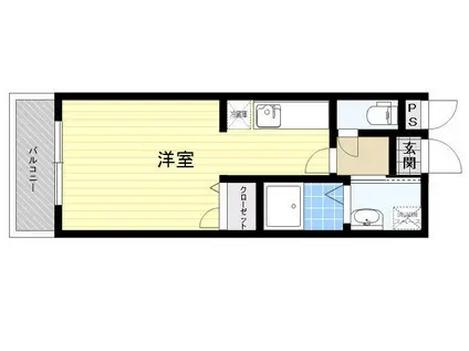 スピネル旦野原(ワンルーム/2階)の間取り写真