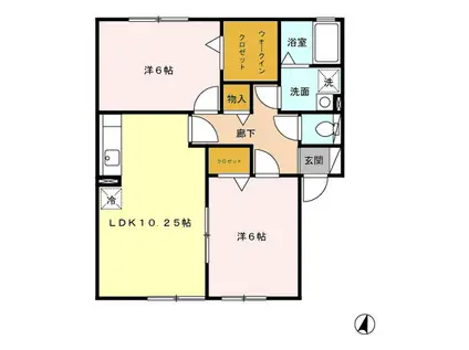 WELL ABOVE(2LDK/1階)の間取り写真