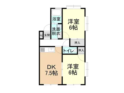 ハイツMIAKE(2DK/1階)の間取り写真