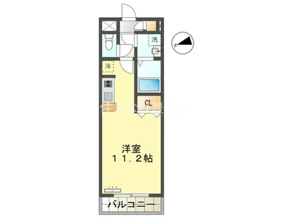 CASA RAFFINE DUEX(ワンルーム/2階)の間取り写真