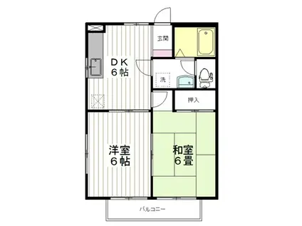 ボルベールB(2DK/2階)の間取り写真