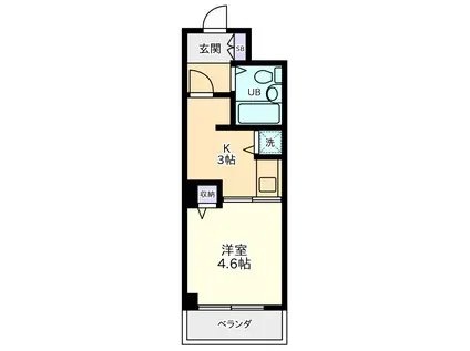ヘリオス378立川(1K/4階)の間取り写真