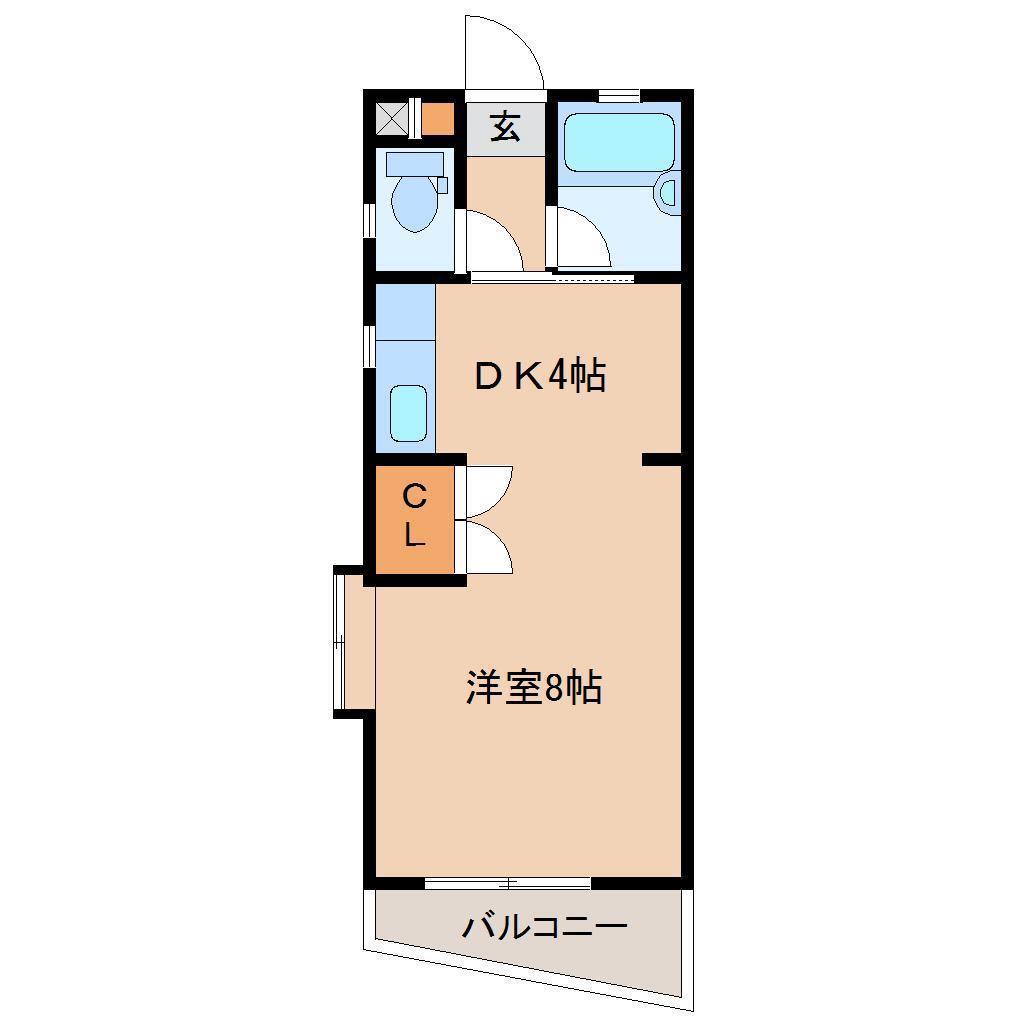 リバーレーン(1DK/3階)の間取り写真