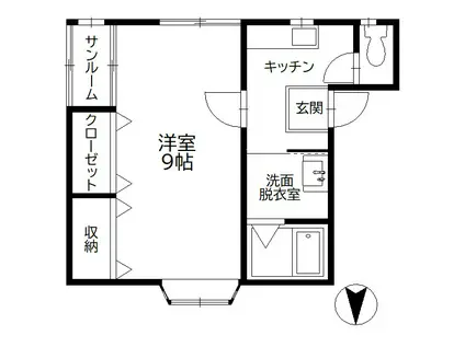 コーポコーラル(1K/1階)の間取り写真