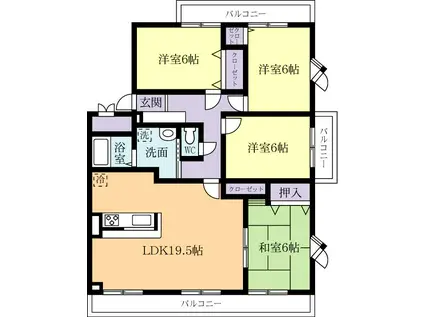 グレイスコートIII(4LDK/2階)の間取り写真