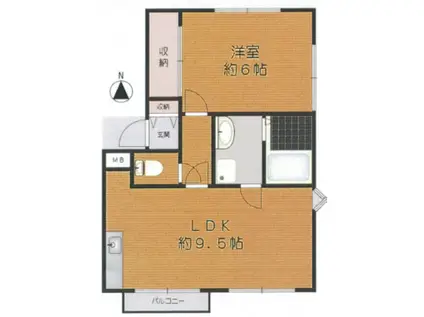 コーポスギヤマII(1LDK/2階)の間取り写真