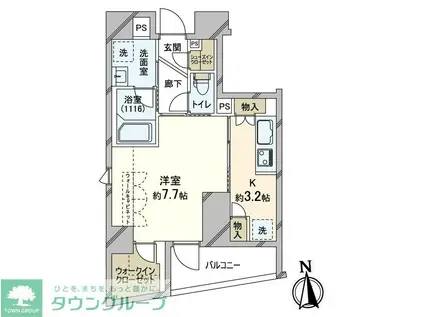 フェルクルール秋葉原(1K/6階)の間取り写真