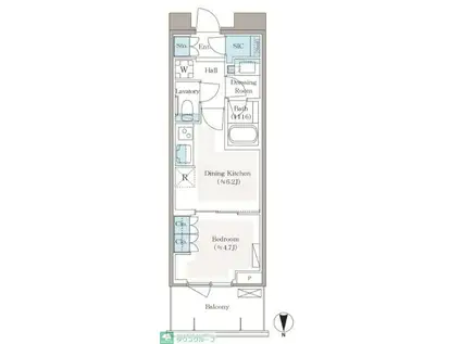パークシティ中野ザタワー エアーズ(1DK/22階)の間取り写真