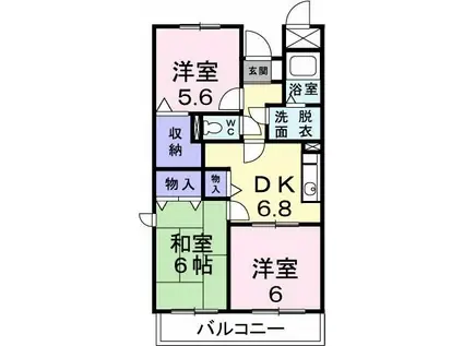 ソレイユ神田(3DK/3階)の間取り写真