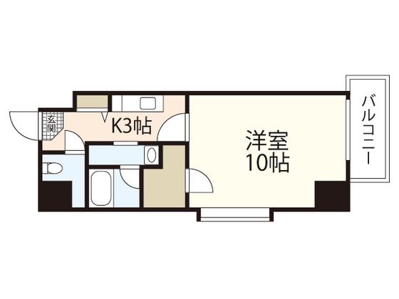 第23やたがいビル(1K/3階)の間取り写真