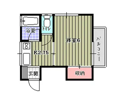 フェニックスハイツVI(1K/1階)の間取り写真