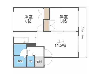 大光参番館(2LDK/2階)の間取り写真