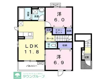 グレイス(2LDK/2階)の間取り写真