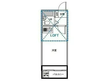PISO大井(ワンルーム/2階)の間取り写真