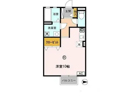 ガーデン・シャトレI 単身棟(ワンルーム/1階)の間取り写真