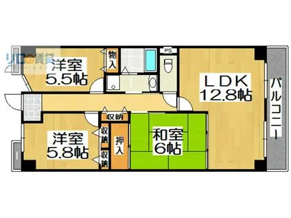 エーデルワイス本所(1LDK/6階)の間取り写真