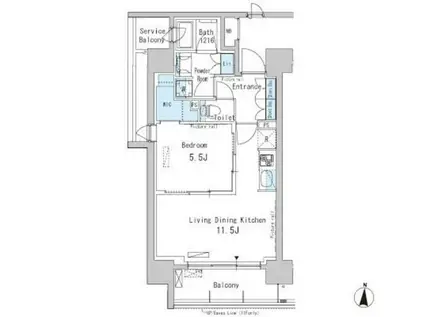 パークアクシス両国(1LDK/10階)の間取り写真