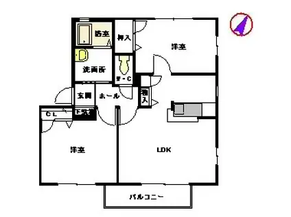 コーポ宝松(2LDK/2階)の間取り写真