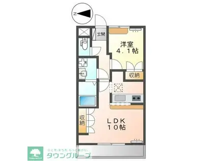 サウスERN HILLS(1LDK/1階)の間取り写真
