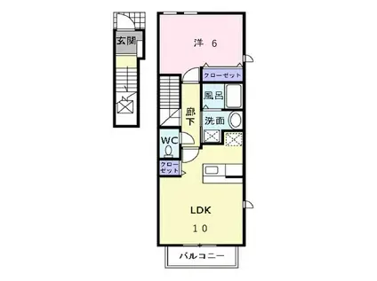 フェアリー ガーデン(1LDK/2階)の間取り写真