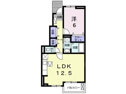 ラ エスペランサ(1LDK/1階)の間取り写真