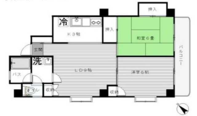 グリーンヒル文京(2LDK/9階)の間取り写真