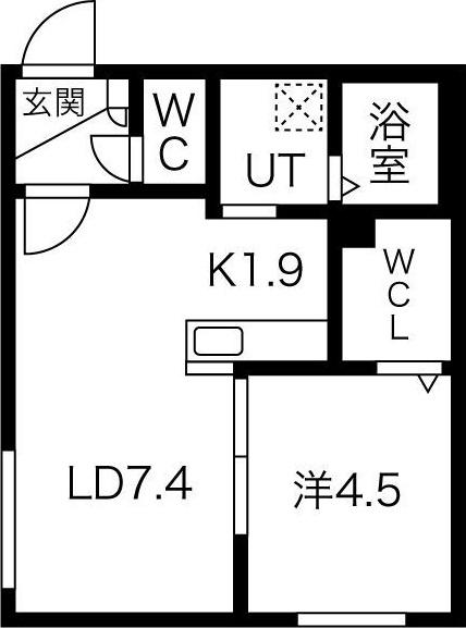 コローレN3E6(1LDK/4階)の間取り写真