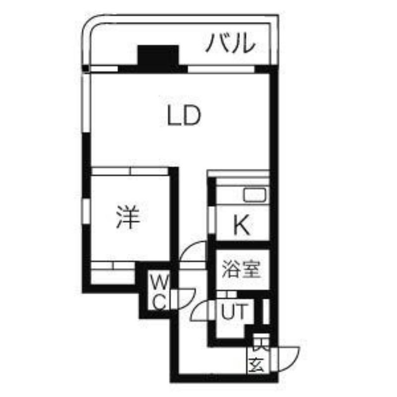 レガートタワー月寒中央(1LDK/12階)の間取り写真