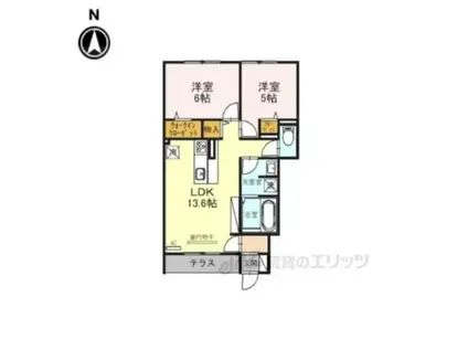 ファミールD希Ⅲ(2LDK/1階)の間取り写真