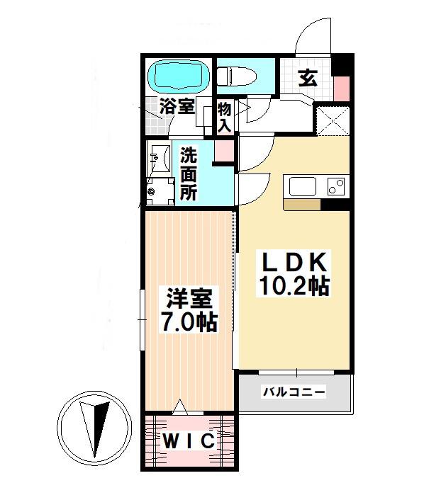 ニンフェンブルグ堀田(1LDK/1階)の間取り写真