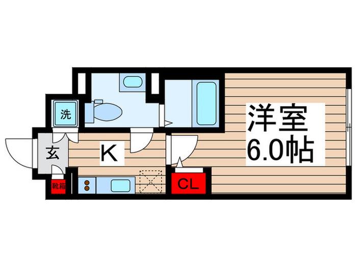 ラクラス南行徳(1K/3階)の間取り写真