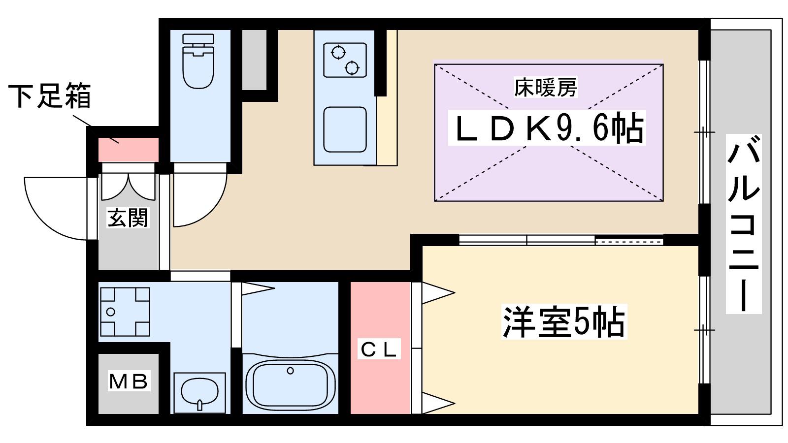 第1関根マンション(1LDK/10階)の間取り写真